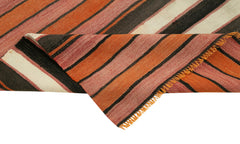 Anatolian Runner White Striped Cotton Wool Handmade Area Rug 2'11'' x 9'4''