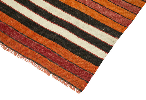 Anatolian Runner White Striped Cotton Wool Handmade Area Rug 2'11'' x 10'1''