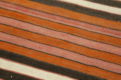 Anatolian Runner White Striped Cotton Wool Handmade Area Rug 2'11'' x 10'1''