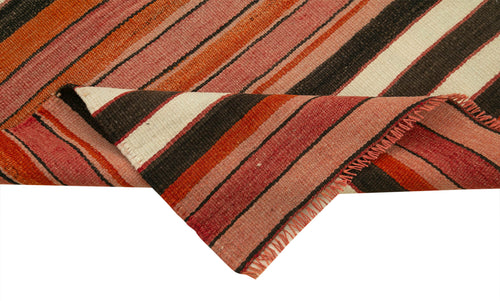 Anatolian Runner White Striped Cotton Wool Handmade Area Rug 2'11'' x 10'1''