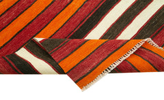 Anatolian Runner White Striped Cotton Wool Handmade Area Rug 2'11'' x 10'4''