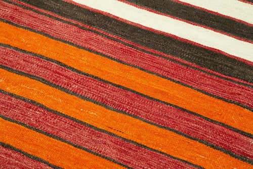 Anatolian Runner White Striped Cotton Wool Handmade Area Rug 2'11'' x 10'4''