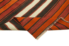 Anatolian Runner White Striped Cotton Wool Handmade Area Rug 2'11'' x 10'8''