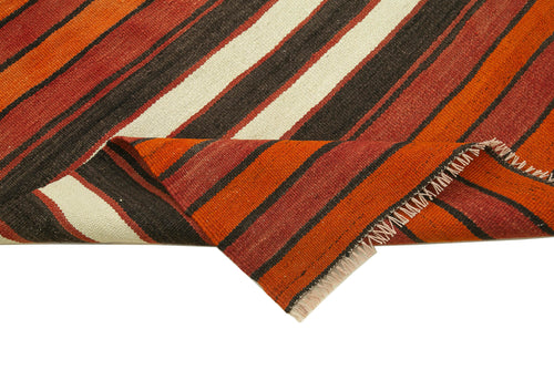 Anatolian Runner White Striped Cotton Wool Handmade Area Rug 2'11'' x 10'8''