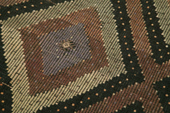 Anatolian Runner Brown Striped Cotton Wool Handmade Area Rug 3'5'' x 11'5''