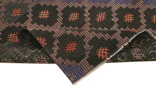 Anatolian Runner Brown Striped Cotton Wool Handmade Area Rug 3'6'' x 9'2''