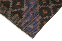 Anatolian Runner Brown Striped Cotton Wool Handmade Area Rug 3'6'' x 9'2''