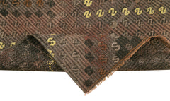 Anatolian Runner Brown Striped Cotton Wool Handmade Area Rug 2'6'' x 9'5''