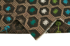 Anatolian Runner Brown Striped Cotton Wool Handmade Area Rug 2'7'' x 8'7''