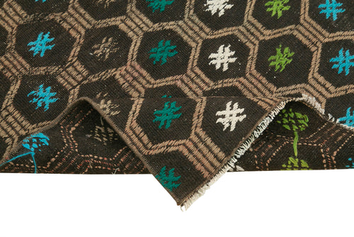 Anatolian Runner Brown Striped Cotton Wool Handmade Area Rug 2'7'' x 8'7''