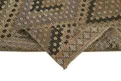 Anatolian Runner Brown Striped Cotton Wool Handmade Area Rug 2'8'' x 11'6''