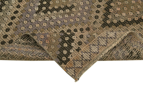 Anatolian Runner Brown Striped Cotton Wool Handmade Area Rug 2'8'' x 11'6''