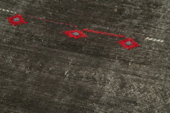 Anatolian Runner Brown Striped Cotton Wool Handmade Area Rug 2'11'' x 10'2''