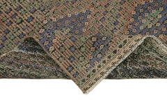 Anatolian Runner Brown Striped Cotton Wool Handmade Area Rug 2'11'' x 9'1''