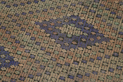 Anatolian Runner Brown Striped Cotton Wool Handmade Area Rug 2'11'' x 9'1''