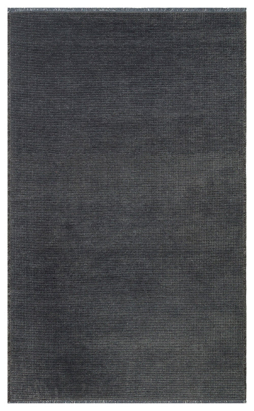 Modern Non Slip Kilim - Anthracite Flatweave Rug | Washable Non Slip Area Rug