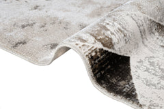 Microfiber Area Rug – Machine Made Geometric Polyester Rug With Cotton Base