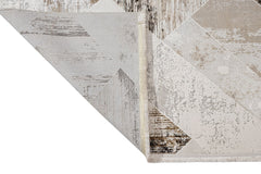 Microfiber Area Rug – Machine Made Geometric Polyester Rug With Cotton Base