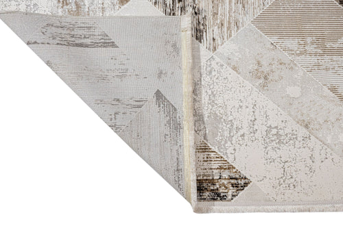 Microfiber Area Rug – Machine Made Geometric Polyester Rug With Cotton Base