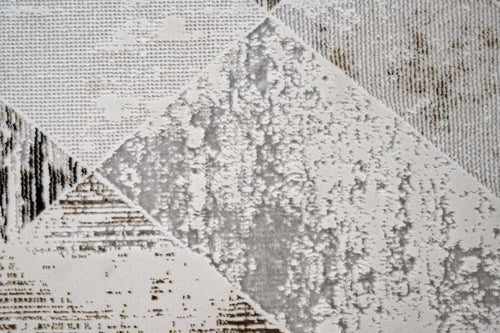 Microfiber Area Rug – Machine Made Geometric Polyester Rug With Cotton Base