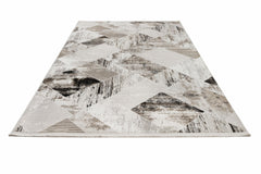 Microfiber Area Rug – Machine Made Geometric Polyester Rug With Cotton Base