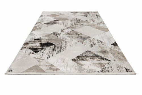 Microfiber Area Rug – Machine Made Geometric Polyester Rug With Cotton Base