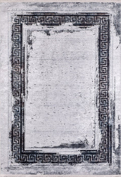 Angarsk Grey Frame Digital Print Area Rug