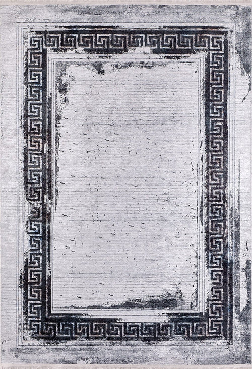 Angarsk Grey Frame Digital Print Area Rug