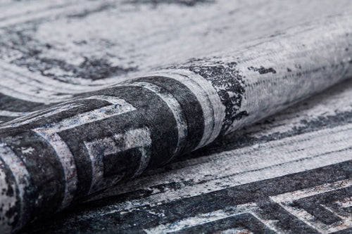 Angarsk Grey Frame Digital Print Area Rug