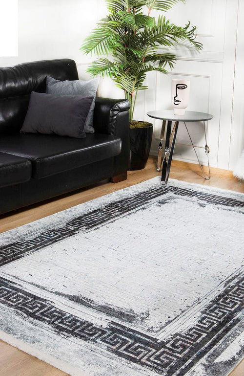 Angarsk Grey Frame Digital Print Area Rug