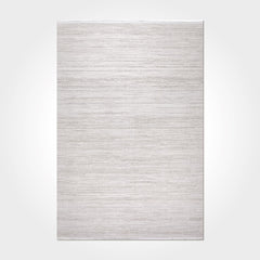 Cream Striped Area Rug - Machine Made Rug With Acrylic Yarn & Laser Cut Edge