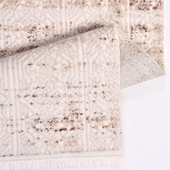 Vintage Area Rug – Machine Made Cream Rug with 8mm Pile Height & Laser Cut Edge