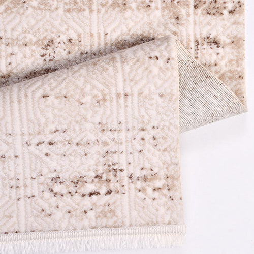 Vintage Area Rug – Machine Made Cream Rug with 8mm Pile Height & Laser Cut Edge