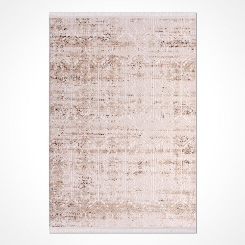 Vintage Area Rug – Machine Made Cream Rug with 8mm Pile Height & Laser Cut Edge