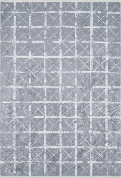 Angren Grey Striped Digital Print Area Rug