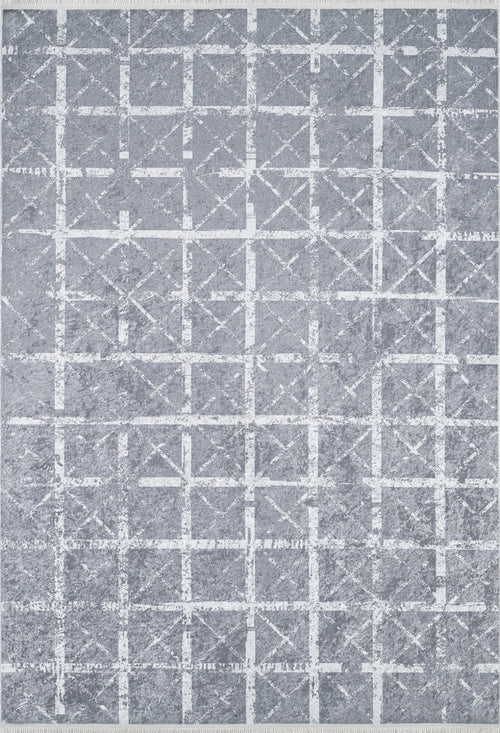 Angren Grey Striped Digital Print Area Rug