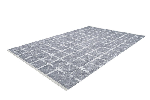 Angren Grey Striped Digital Print Area Rug