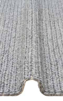 Modern Jute Kilim – Hand Woven Carpet With Knitted Patterned Rug Grey Flatweave