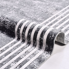 Aniyah Grey Frame Machine Made Area Rug