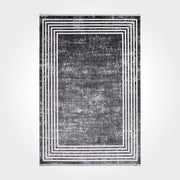 Grey Area Rug - Machine Made Flatweave Rug With Anti Slip Backing & Overlocked Edge