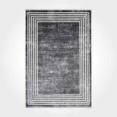 Aniyah Grey Frame Machine Made Area Rug