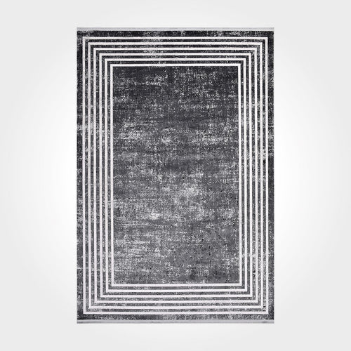Aniyah Grey Frame Machine Made Area Rug