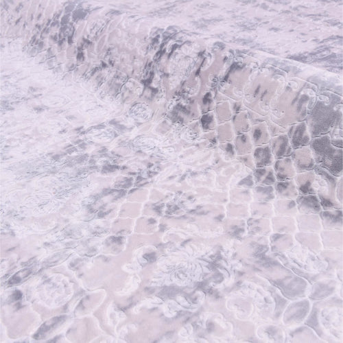 Natural Latex Area Rug - Modern Grey Micro Polyester Carpet with Non Slip Backing