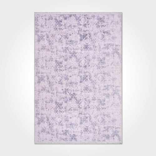 Natural Latex Area Rug - Modern Grey Micro Polyester Carpet with Non Slip Backing