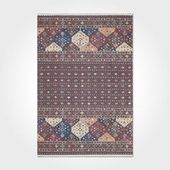 Geometric Area Rug – Washable Non Slip Polyester Chenille Carpet With Soft Cotton