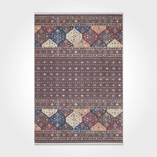 Geometric Area Rug – Washable Non Slip Polyester Chenille Carpet With Soft Cotton