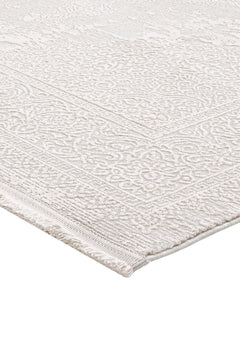 Classic Area Rug – Machine Made Cotton Soft Cream Color Rug with Durable Floor Covering