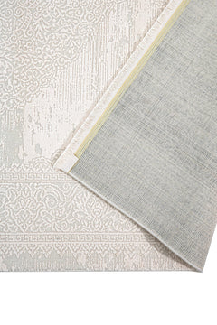 Classic Area Rug – Machine Made Cotton Soft Cream Color Rug with Durable Floor Covering