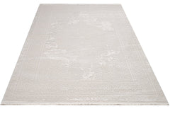 Classic Area Rug – Machine Made Cotton Soft Cream Color Rug with Durable Floor Covering