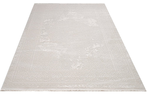 Classic Area Rug – Machine Made Cotton Soft Cream Color Rug with Durable Floor Covering